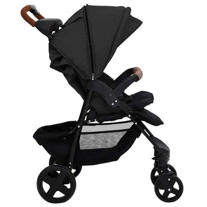 vidaXL 2-in-1 Stroller Anthracite Steel