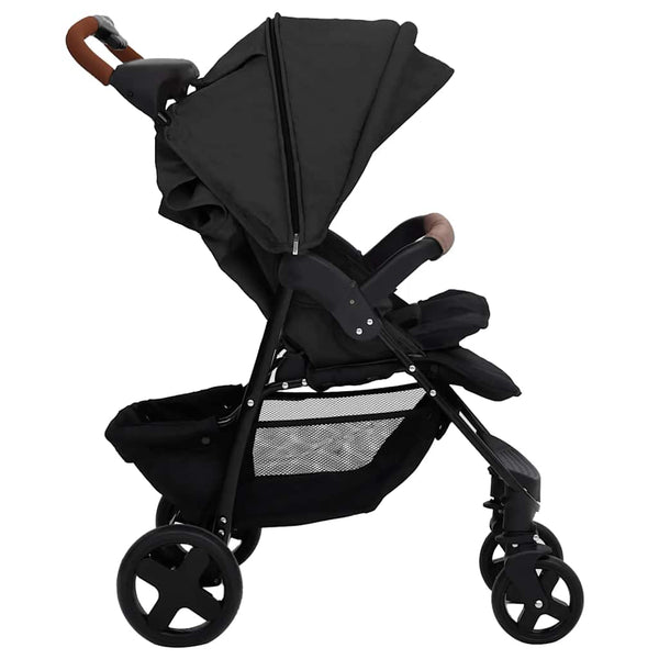 vidaXL 2-in-1 Stroller Anthracite Steel