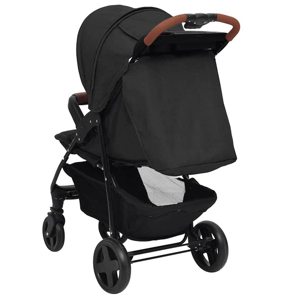 vidaXL Poussette 2-en-1 pour enfant anthracite acier