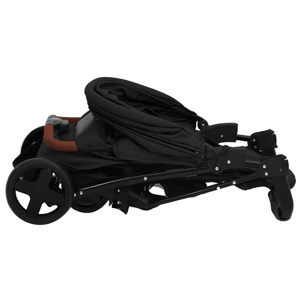 vidaXL Poussette 2-en-1 pour enfant anthracite acier