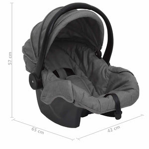 3-in-1 Kinderwagen Hellgrau Stahl