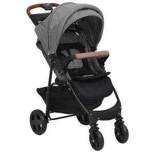 vidaXL Poussette 3-en-1 Gris clair Acier