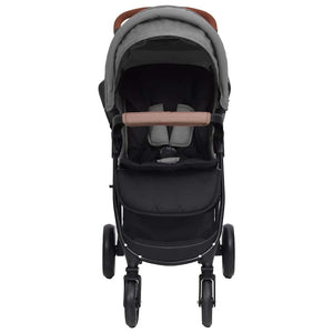 vidaXL Poussette 3-en-1 Gris clair Acier