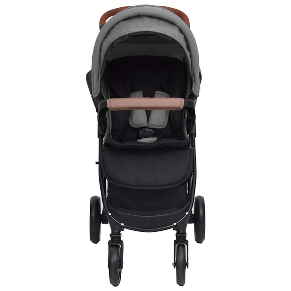 vidaXL Poussette 3-en-1 Gris clair Acier