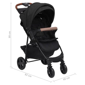 3-in-1 Kinderwagen Anthrazit Stahl