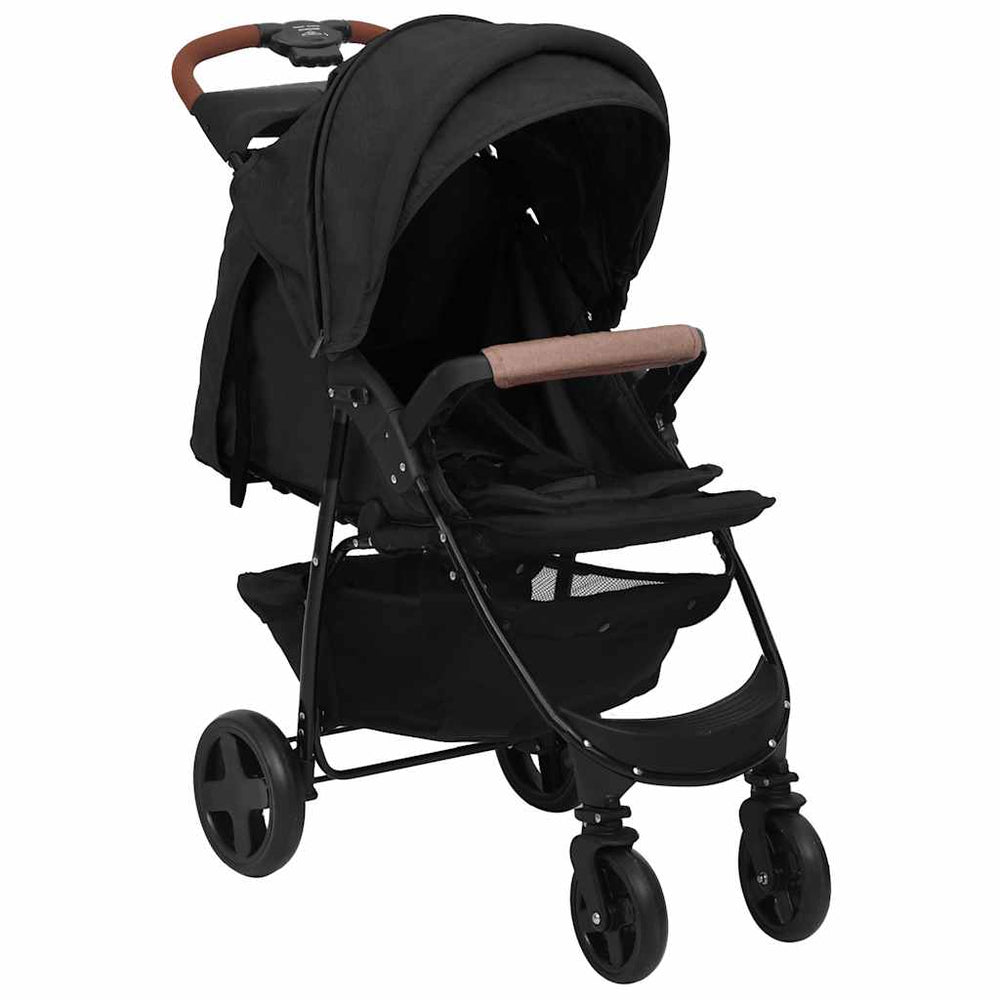 vidaXL Poussette 3-en-1 Anthracite Acier