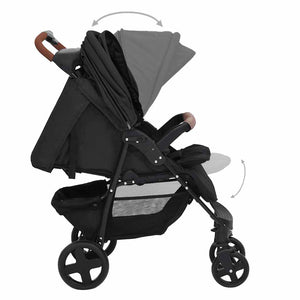 3-in-1 Kinderwagen Anthrazit mit Babyschale