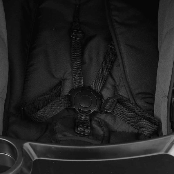 2-in-1 Kinderwagen Dunkelgrau und Schwarz Stahl