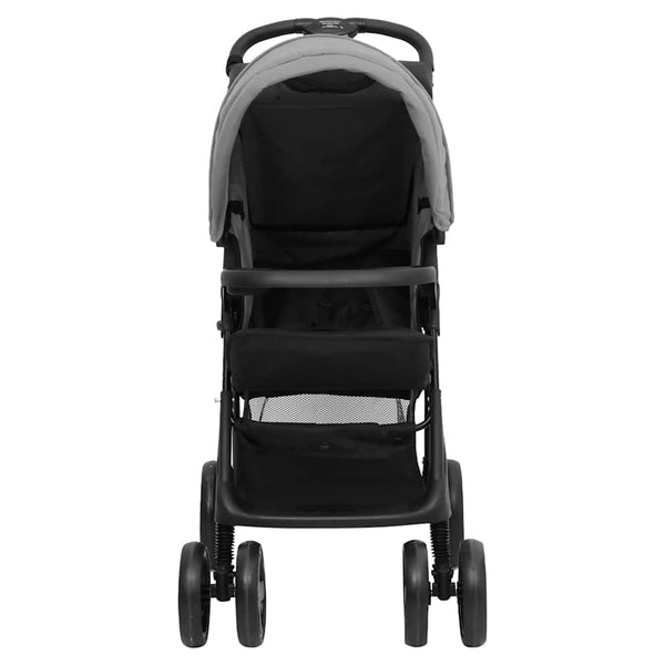 3-in-1 Kinderwagen Hellgrau & Schwarz