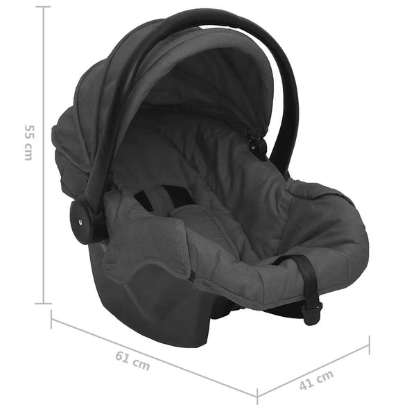 3-in-1 Kinderwagen Dunkelgrau/Schwarz