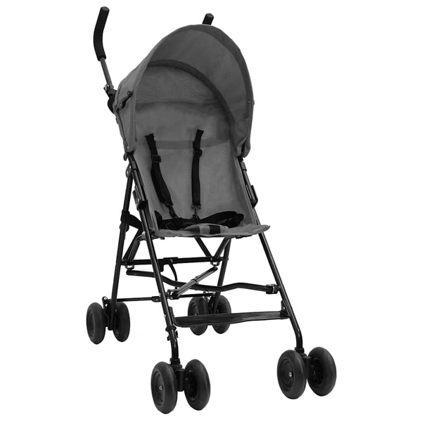 Kinderwagen Hellgrau/Schwarz Stahl