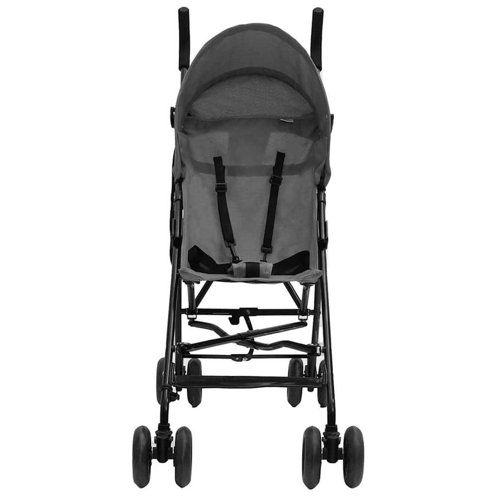 vidaXL Poussette Gris clair et noir Acier