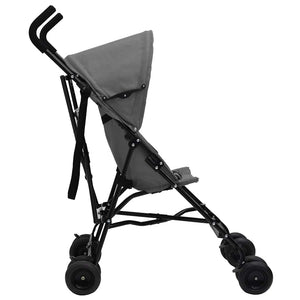 vidaXL Poussette Gris clair et noir Acier
