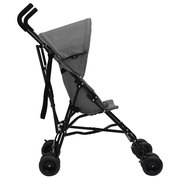 vidaXL Poussette Gris clair et noir Acier