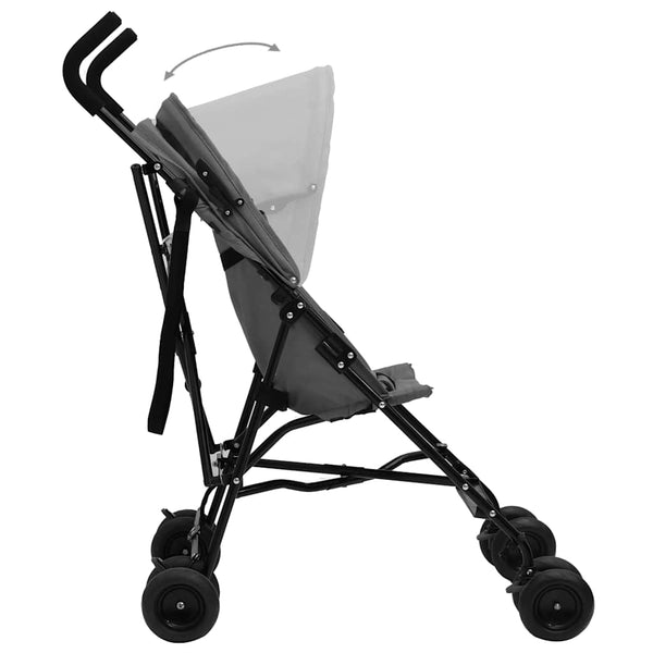 vidaXL Poussette Gris clair et noir Acier