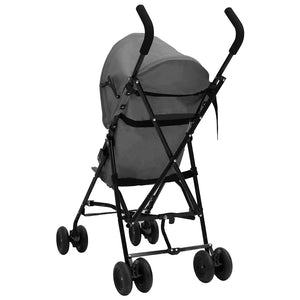 Kinderwagen Hellgrau/Schwarz Stahl