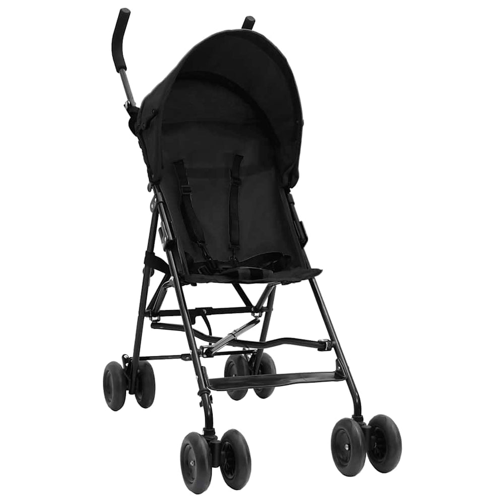 vidaXL Poussette anthracite et noire en acier