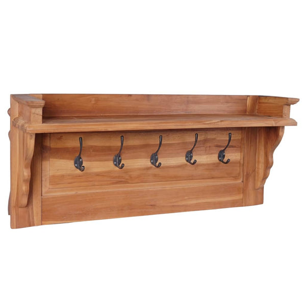 Teak Wandgarderobe mit Ablage, 80cm