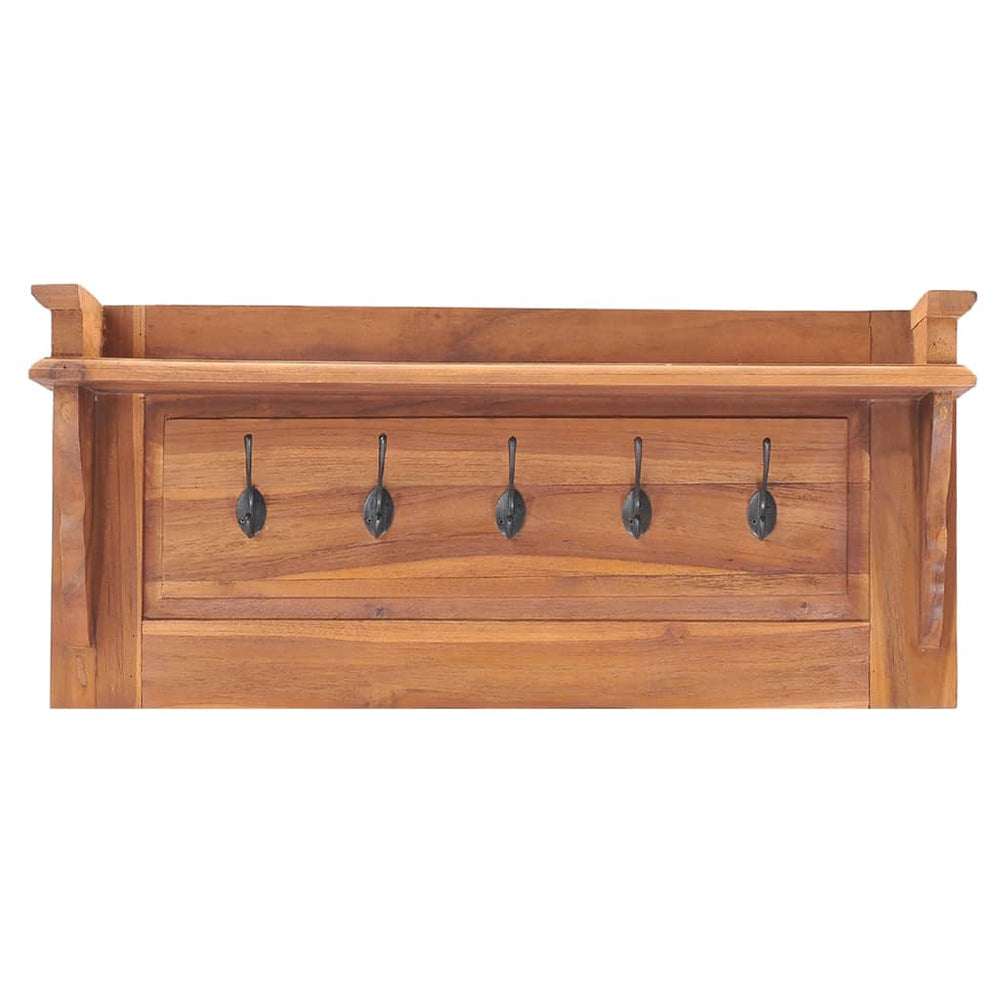 Teak Wandgarderobe mit Ablage, 80cm