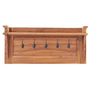 Teak Wandgarderobe mit Ablage, 80cm