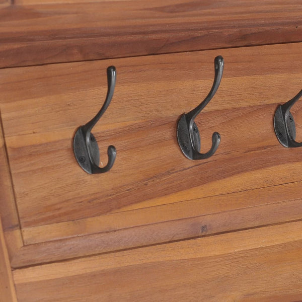 Teak Wandgarderobe mit Ablage, 80cm