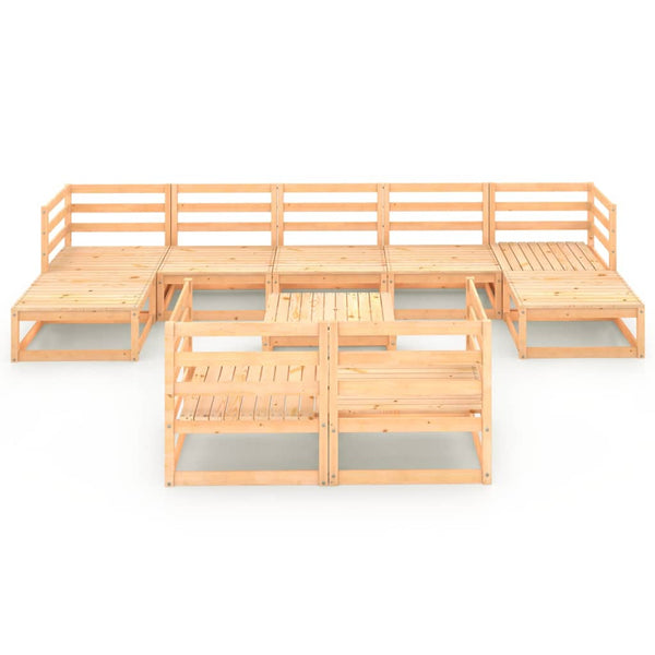 10-tlg. Garten-Lounge-Set Massivholz Kiefer
