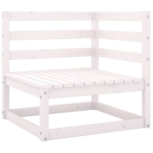 10-tlg. Garten-Lounge-Set Weiß Massivholz Kiefer