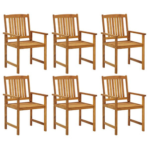 vidaXL Chaises de jardin avec coussins 6 pcs Bois d'acacia massif