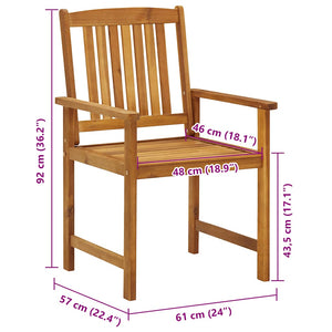 vidaXL Chaises de jardin avec coussins 6 pcs Bois d'acacia massif