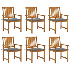 vidaXL Chaises de jardin avec coussins 6 pcs Bois d'acacia massif