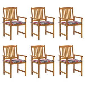 vidaXL Chaises de jardin avec coussins 6 pcs Bois d'acacia massif