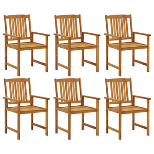 vidaXL Chaises de jardin avec coussins 6 pcs Bois d'acacia massif