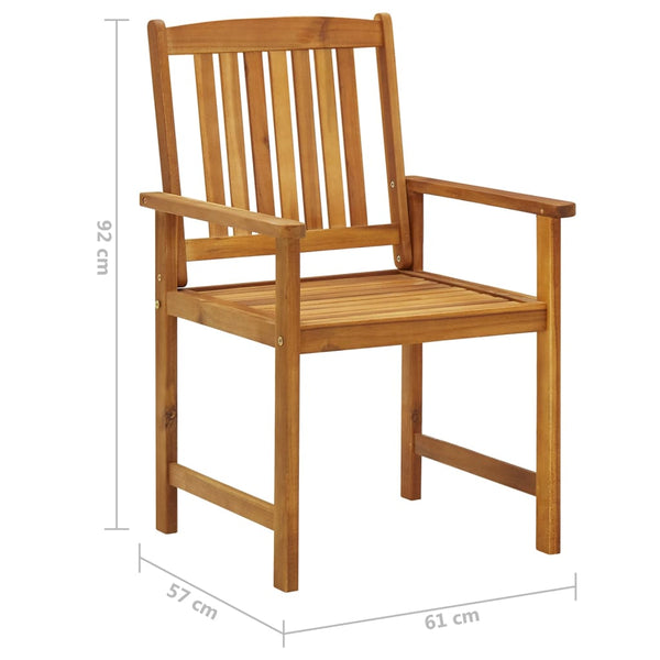 vidaXL Chaises de jardin avec coussins 8 pcs Bois d'acacia massif