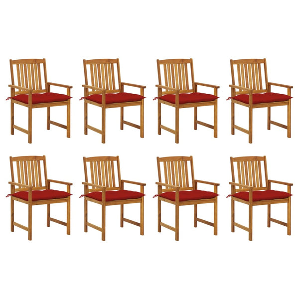 vidaXL Chaises de jardin avec coussins 8 pcs Bois d'acacia massif