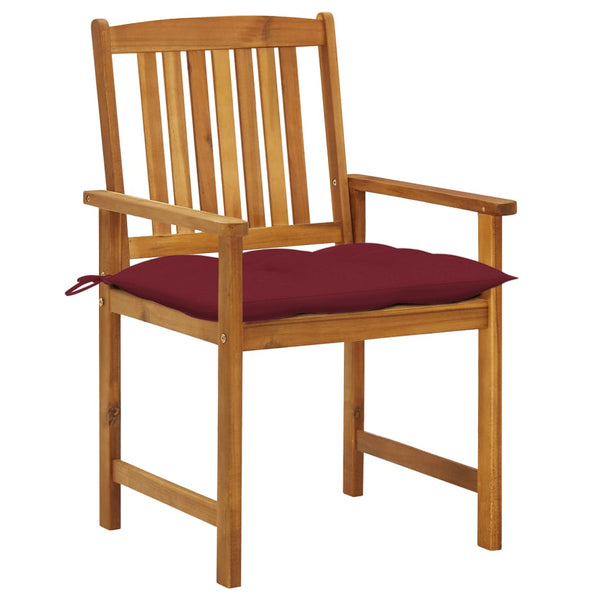 vidaXL Chaises de jardin avec coussins 8 pcs Bois d'acacia massif