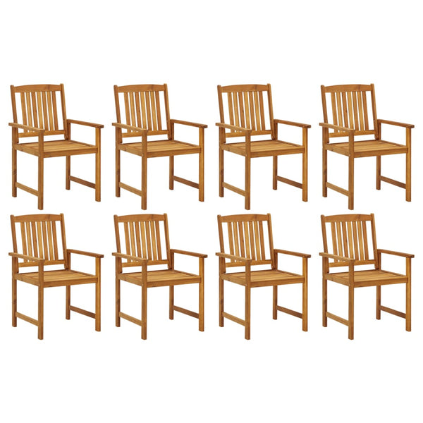 vidaXL Chaises de jardin avec coussins 8 pcs Bois d'acacia massif
