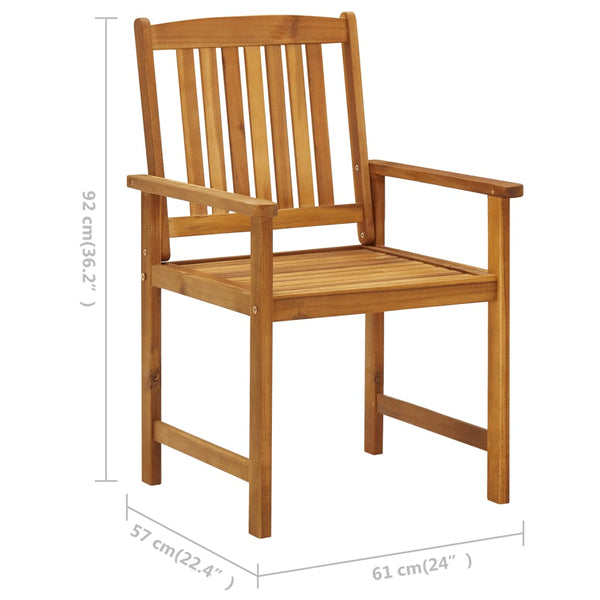 vidaXL Chaises de jardin avec coussins 8 pcs Bois d'acacia massif