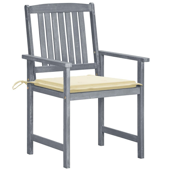 vidaXL Chaises de jardin avec coussins 6 pcs Bois d'acacia massif Gris
