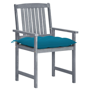 vidaXL Chaises de jardin avec coussins 8 pcs Bois d'acacia massif Gris