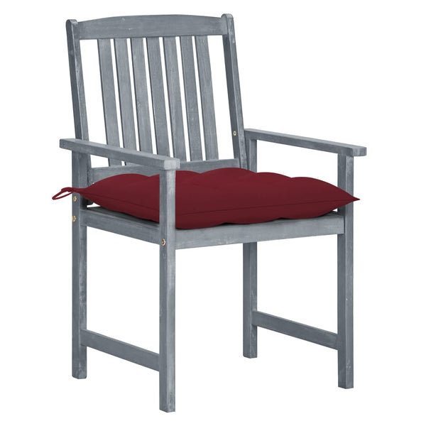 vidaXL Chaises de jardin avec coussins 8 pcs Bois d'acacia massif Gris