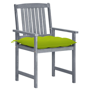 vidaXL Chaises de jardin avec coussins 8 pcs Bois d'acacia massif Gris