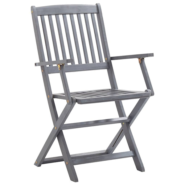 vidaXL Chaises de jardin pliantes 8 pcs avec coussins Bois d'acacia massif