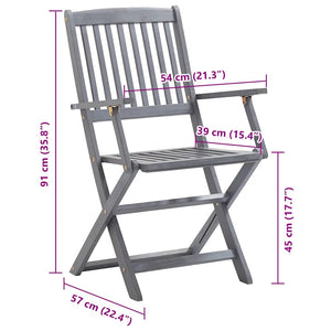 vidaXL Chaises de jardin pliantes 8 pcs avec coussins Bois d'acacia massif