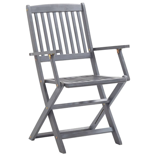 vidaXL Chaises de jardin pliantes 8 pcs avec coussins Bois d'acacia massif