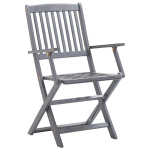 vidaXL Chaises de jardin pliantes 8 pcs avec coussins Bois d'acacia massif