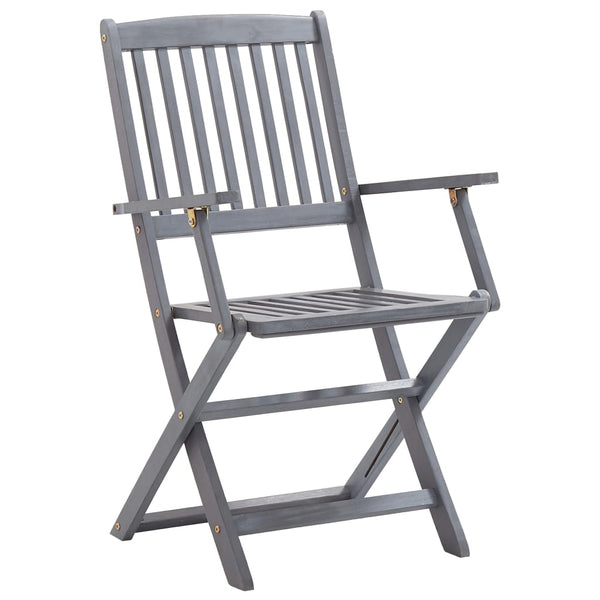 vidaXL Chaises de jardin pliantes 8 pcs avec coussins Bois d'acacia massif