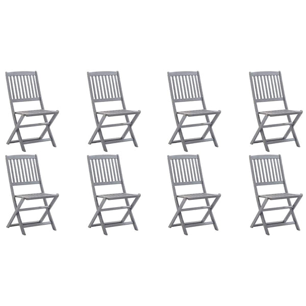 vidaXL Chaises de jardin pliantes 8 pcs. Bois d'acacia massif