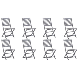 vidaXL Chaises de jardin pliantes 8 pcs avec coussins Bois d'acacia massif