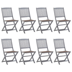 Klappbare Gartenstühle 8 Stk. mit Kissen Massivholz Akazie