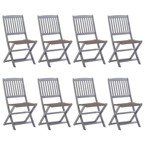 Klappbare Gartenstühle 8 Stk. mit Kissen Massivholz Akazie
